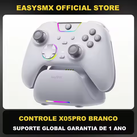 EasySMX X05Pro Wireless Controller with Charging Dock, Silent Buttons, 1000mAh Battery, 3-Mode for S