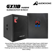 Subwoofer GX AUDIO ONE Passive 18 Inch 2000W Power Box Meranti Merau dengan Konektor Plug EU - Sound