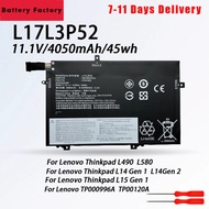 L17L3P52 L17C3P52 For Lenovo ThinkPad Laptop Battery L480 L490 L580 L590 L14 L15 Series Laptop Batte