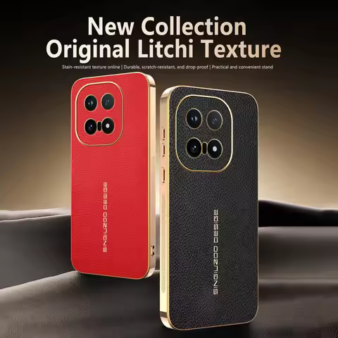 Lychee Leather Electroplated Frame Phone Case For Vivo IQOO 15 Ultra 13 12 Pro Z11 Z10 Urbo Pro Plus