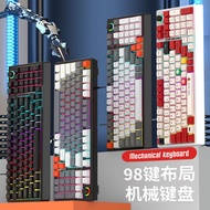 New Wired Mechanical Keyboard K98 RGB Lighting Green Axis 98-Key Full-Key No-Red Gaming Game Periphe