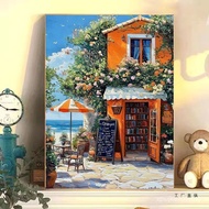 Series Digital Western Oil Painting Filling Decompression diy Seaside Painting Coloring Decorative O