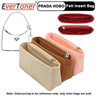 กระเป๋าเก็บกระเป๋าสอดเอเวอร์โทนเนอร์สำหรับ PRADA HOBO ถุงในกระเป๋ากระเป๋าถือใส่เครื่องสำอางค์กระเป๋าจัดระเบียบภายในสำหรับเดินทางกระเป๋าเครื่องสำอางแบบพกพา