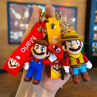 Cartoon Super Mario Doll Keychain Cowboy Pirate Mario Character Doll Backpack Pendant Car Keychain Children's Toy Party Gift