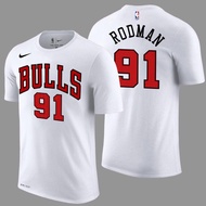 DISKON KAOS BAJU TSHIRT NBA NIKE CHICAGO BULLS 91 DENNIS RODMAN PUTIH