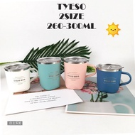 Tyeso Mug Coffee 9oz/10oz Cup 260ml. 300ml With Built-In Handle And Lid Easy To Use Very Convenient