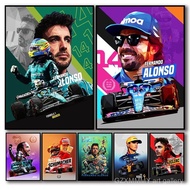 Pop Sports F1 Legend Racing Poster Aesthetic Schumacher Formula 1 Racer Helmet Canvas Print Wall Art