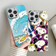 Snoopy 02 Silver Electroplated Glass Phone Case For Iphone 16 16e 15 Pro Max 14 13 12 Mini 11 Xs Xr
