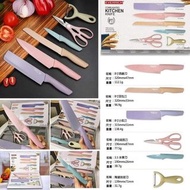 🇰🇷韓​國🇰🇷EVERRICH馬卡龍色不鏽鋼廚‎房​刀具🔪6件套裝