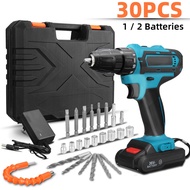 36VF Electric Impact Drill 18+2 Torque Electric Hammer Screwdriver Cordless Impact Drill Power Tool with 2 Batteries New