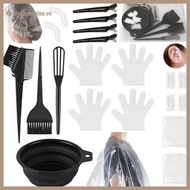BPURPLE Hair Dye Brush And Bowl Set Ear Caps Dye Mixer Hair Tint Dying Coloring Applicator Dye Tool 