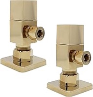 Westbrass D105QS-2-01 Square Handle 1/4-Turn Angle Stop 1/2" Copper x 3/8" Compression, Polished Bra
