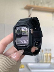 2 en 1 Correa de reloj de silicona &amp; Funda compatible con Apple Watch