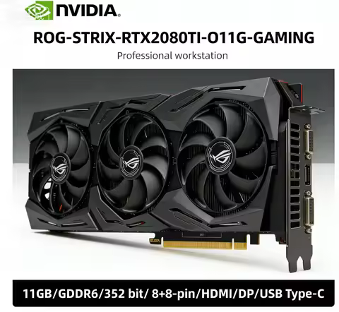 ASUS NVIDIA RTX 2080 Ti GPU STRIX RTX2080TI O11G GAMING 11GB GDDR6 352bit Graphics Card PCI-E 3.0 HD