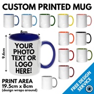 Custom Printed Colour Handle &amp; Inner Mug • Print Cup Image Text Photo Mugs