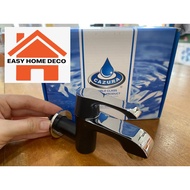 CAZURA Solid Brass Bathroom/Kitchen Bib Tap Matt Black + Shinning Chroming - P0576