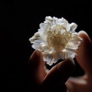 Handcrafted Transparent Peony Flower Earring - Genuine Leather Earring & Flower Earring