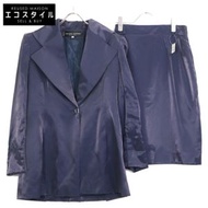 Jean-Louis Cherel S84125 Blue Rayon Blend Jacket and Skirt Set, Size 44