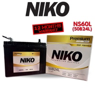 【SABAH】NIKO Gold Premium NS60L NS60R NS60LS NS60RS 50B24L 50B24R Car Bateri Kereta Made in India Pro
