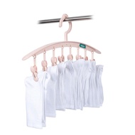Convenient 8-clip clothes hanger, high-quality Hokori plastic hanger to dry clothes, socks, underwea