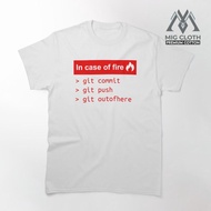 In case of fire T-shirt - Software Development humor humour (Git Github/) 4261