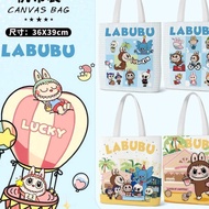 32cm x 39cm Canvas Bag Color Design Labubu Bag Shoulder Bag  Tote Bag For School