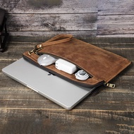 Hiram กระเป๋าแล็ปท็อปหนังแท้ย้อนยุคถุงสำหรับแม็คบุ๊ค Air 13 M1 M2 M3 Pro 13นิ้วเคส Macbook Pro 14 16