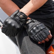 Mile Stone Oldman Half Finger Gloves Authentic 1 Cowhide