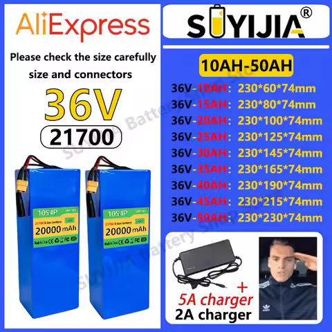 36V 50Ah 45Ah 20Ah 25Ah 30Ah 35Ah 40Ah 15Ah 10Ah 21700 Lithium Battery, High-power Battery Pack 500-