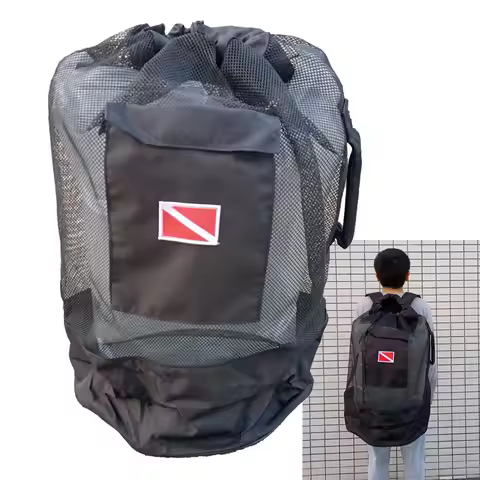 Oversized Scuba Diving Mesh Backpacks Mesh Tech Diving Backpack for Snorkeling Gear Holds Mask Fins 