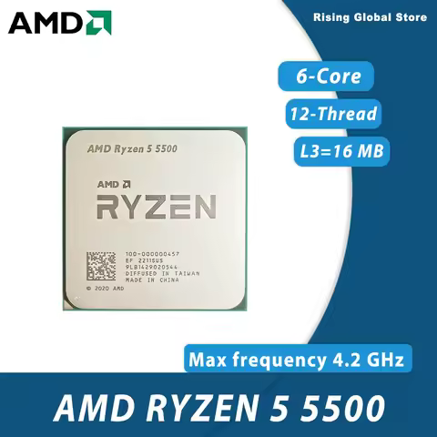 NEW AMD R5 5500 CPU Processor Ryzen 5 5500 Six-Core Twelve-Thread 4.2 GHz 65W TDP L3=16M Socket AM4 