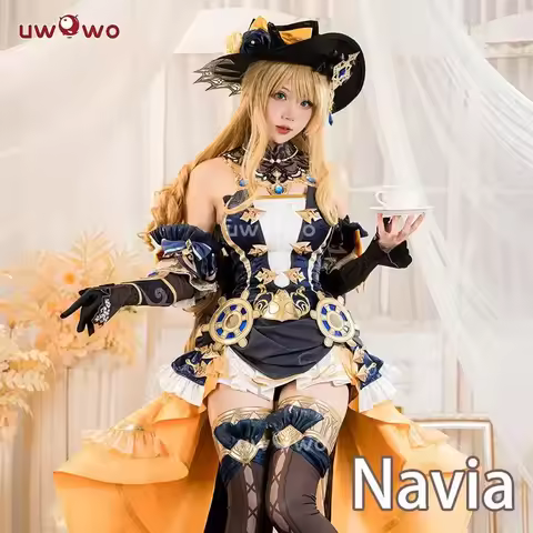 IN STOCK UWOWO Navia Cosplay Genshin Impact Navia Cosplay Costume Fontaine Rococo Style Dress Cospla