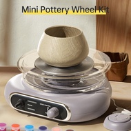 Mini Pottery Wheel Kit for Kids Adults Pottery Clay Art 4.7" Turntable Electric Pottery Wheel w/ Pet