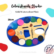 Solid Watercolour Plate (12 Colours w brush)