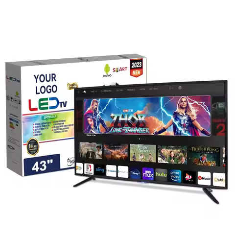 LED TV 43 Inch Android Wifi 4K UHD Smart Android TV Television 2K LED A Grade Panel OEM Factory 24 3