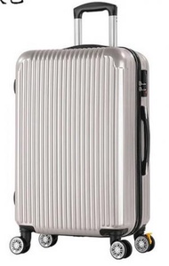 全城熱賣 - 經典款直條行李箱20吋（銀灰色鏡面款）#SKY