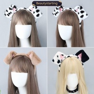 BEAUTYSTARTING Cute Plush Ear Hairbands for Dalmatian Dogs Spa Headband Realistic Animal Ears Comic 