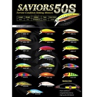Senses Saviors Lure 50s 50mm Sinking 6.5g VMC Hook Minnow Lure Umpan Tiruan Saviors 50s