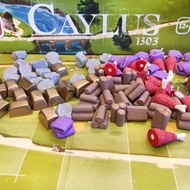 與 Caylus 1303 棋盤遊戲兼容的豪華資源令牌。