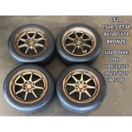 USED RIM CE28 15 inch WITH TYRE 185/55/15 FOR AXIA MYVI ALZA SAGA FLX BLM WIRA WAJA GEN2 PERSONA VIO