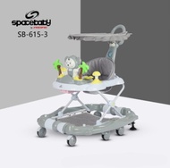 Dorongan Anak Bayi Sb 615-3 Baby Walker Spacebaby Untuk Belajar Jalan Kanopi Mainan Musik Lampu Read