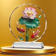 Lotus Koi Crystal Ornaments Nine Fish Home Decoration Lotus Lotus Beauty Meaning Table Decoration Li