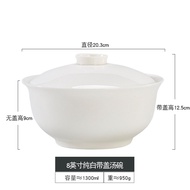Bát Đựng Súp Bằng Gốm Sứ Trắng Cỡ Lớn Có Nắp Đậy 8 Inch Bát Đựng Thức Ăn Gia Đình Bằng Gốm Sứ Cỡ Lớn
