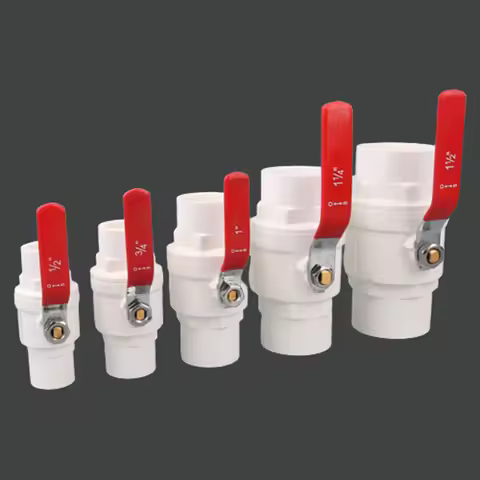 White 20/25/32/40/50mm PVC Ball Valve Plumbing U-PVC Ball Valve Plastic Repair Connector Water Pipe 