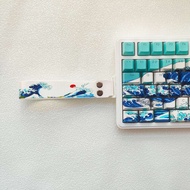 Anime Keyboard Ribbon Strap Kanagawa White for Wooting 60HE ATK68 Nylon PU Strap with 3M Tape & Scre