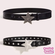 Next Day With V/Yabi Style STAR Black Belt/Y2K Hot Girl Embossed Belt/ROCK STAR/Metal Belt/Hot Antiq