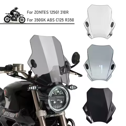 For 125 G1 Adjustable Wind Screen Windshield For ZONTES 125G1 310R 350GK ABS C125 R350 Universal 22/