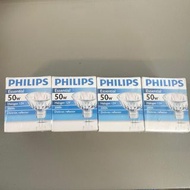 飛利浦燈膽 4個 暖黃光 50W 鏡面 12V Essential MR16 石英杯膽 50W GU5.3 2900K 36度 4 x Philips Essential 50w Halogen 12