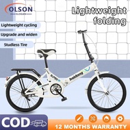 Foldable Bicycle Double Disc Brake Foldable Bike Adult Bicycle Lightweight Adult Male and Female Min