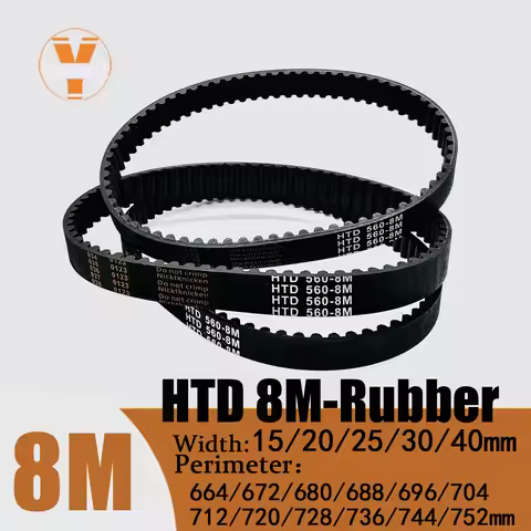HTD 8M Timing Belt Length 664/672/680/688/696/704/712/720/728/736/744/752mm Width15/20/25/30/40mm HT
